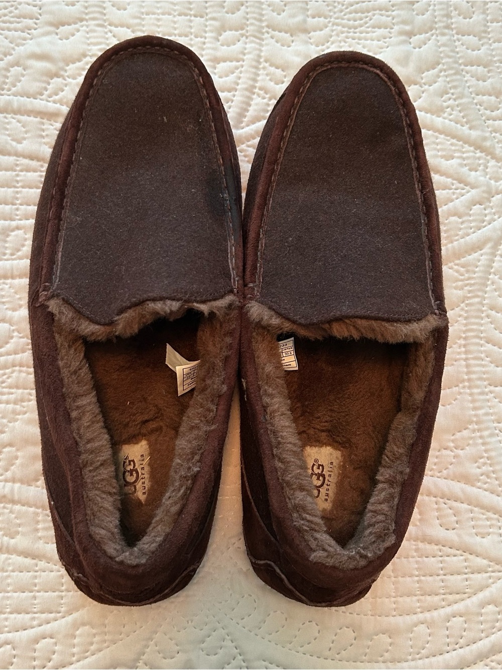UGG Men's Chestnut Brown Suede Moccasin Slippers